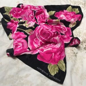 Pink Floral Adrienne Vittadini Silk Scarf